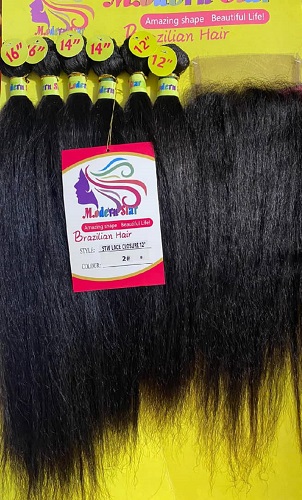 Brazilian Hair Mèche Naturel Lisse 6 Boules – Noir
